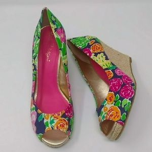 Lilly Pulitzer Floral Espadrille Wedges